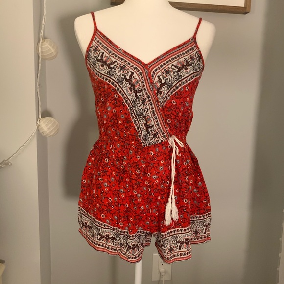 American Rag Pants - American Rag Vibrant Red Romper